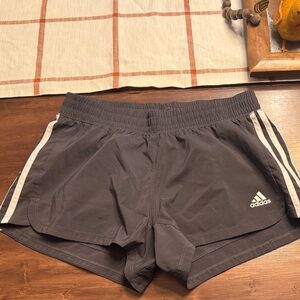 Adidas Charcoal Gray Shorts with White Stripes